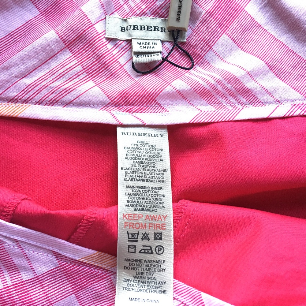 BURBERRY PINK CUFFED SHORTS GIRLS SIZE 10Y - Picture 12 of 12